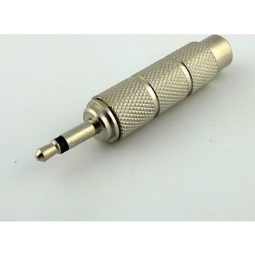 3pcs 3.5mm Male Plug Mono to 6.35mm Female Jack Metal Audio Adapter Converter Nickel