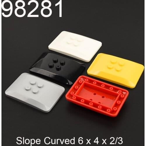 4pcs 98281 Slope Curved 6 x 4 x 2/3 with 2 x 2 Studs Building block accessories parts MOC DIY Education Build Toys Brick