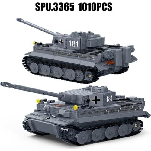6104 1010pcs Military Ww2 German King Tiger I Tank 1:28 Building Blocks 4 Toy