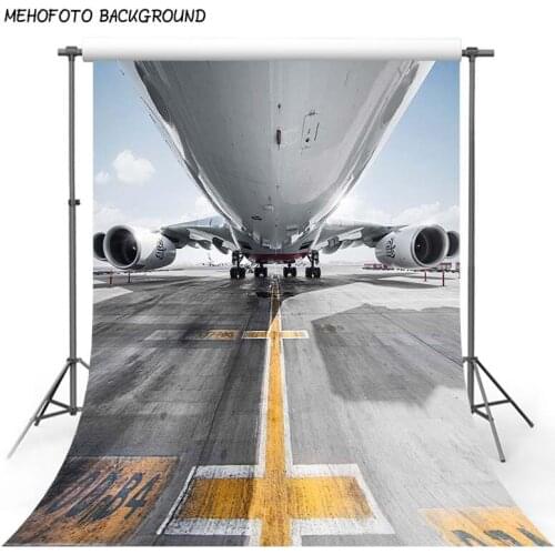 8x8 Backdrop for Photography Big Air Plane Grey Field Photography Backgrounds Cloth Outdoor Wedding Photo Studio Props Photocall