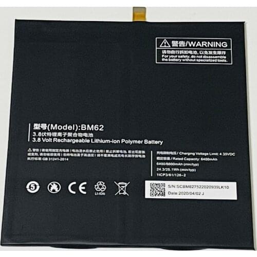 3.8V 6600mAh BM62 For Xiaomi Mi Pad 3 MiPad 3 Battery