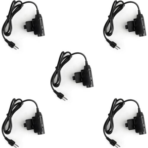 Artudatech 5Pcs 2Pin Z Tactical Bowman TCI U94 PTT Headset For ICOM IC-V82 IC-V8 IC F3 F10 F11 4088A