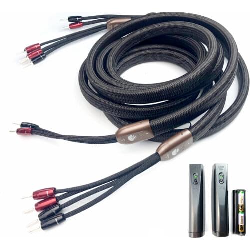 OAK Audio Speaker Cable with Silver 1000 Plating Banana Plug or Spade Cable with 72v DBS Noise Dissipation System