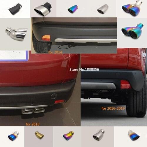 Car Styling muffler exterior end pipe outlet dedicate stainless steel exhaust tip tail For Peugeot 2008 2014 2015 2016 2017-2019