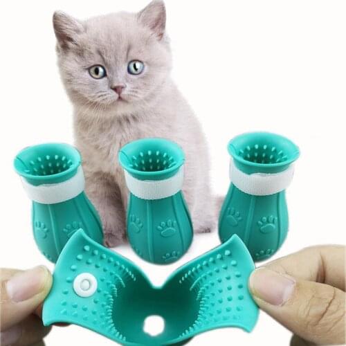 Cat Foot Cover Pet Anti-Scratch And Bite Silicone Cover Anti-Scratch Cat Shoes Pet Bath Paw Cover Cat Supplies