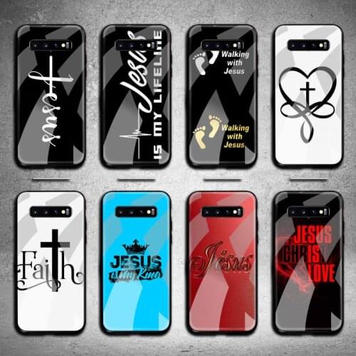 Faith Christian Religious Jesus Phone Case Tempered Glass For Samsung S20 Plus S7 S8 S9 S10 Plus Note 8 9 10 Plus