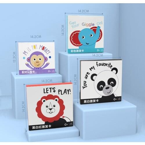 Montessori Baby Toys Black White Red Flash Cards High Contrast Color Motivation Visual Stimulation Learning Flashcards 0-3 Month