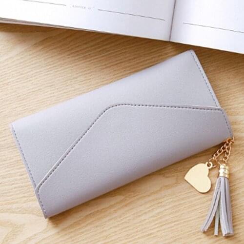 Long Wallet Women Purses Tassel Coin Purse Card Holder Wallets For Women 2021 Clutch Money Bag PU Leather Wallet