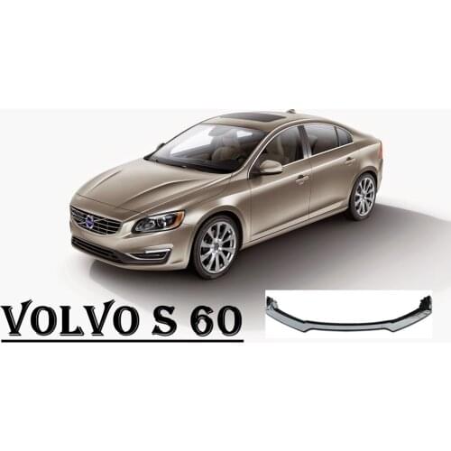For VOLVO S60 Front Bumper Attachment Lip 2000-2020 Piano Glossy Black Splitter Diffuser Universal Spoiler Bumper