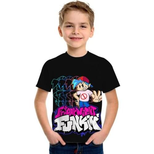 Friday Night Funkin Print Kids Shirt Kawaii Boys Tops Leisure Tshirt Children Cartoon Girls Friday Night Funkin Manga Tshirt