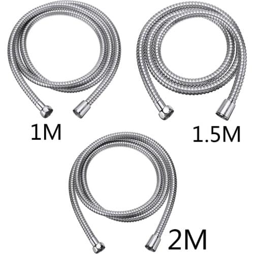 1/2'' Flexible Shower Hose 1m/1.5m/2m Hoses Stainless Steel Chrome Bathroom Water Head Shower Head Pipe