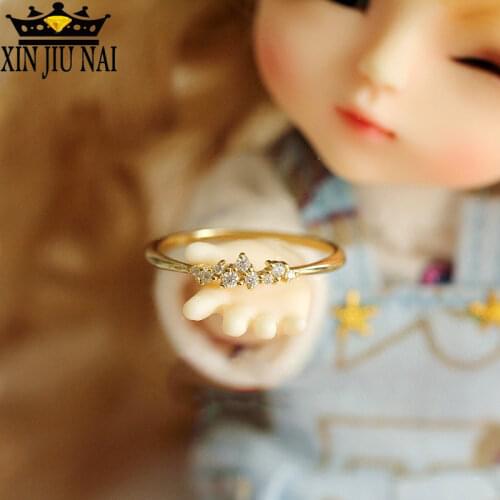 Grace Austria Crystal Rings 18K Gold Color Alloy Finger Rings For Women Wedding Engagement Zircon Crystal Ring Jewelry