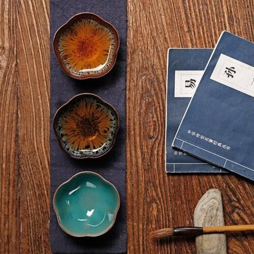 Retro Ceramic Tea Cup Cherry Blossoms Lotus Magnolia Peach Design Japanese Style Kung Fu Teacup For Home Hotel Office Teahouse