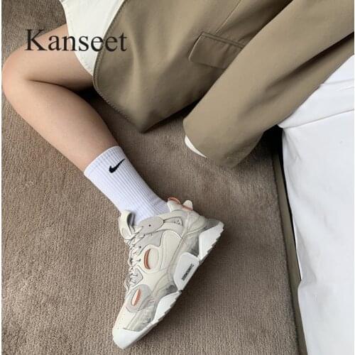 Kanseet 2021 Autumn New Flats Women Sports Shoes Cross-Tied Round Toed Casual Women Sneakers Handmade Womens Shoes Big Size 40
