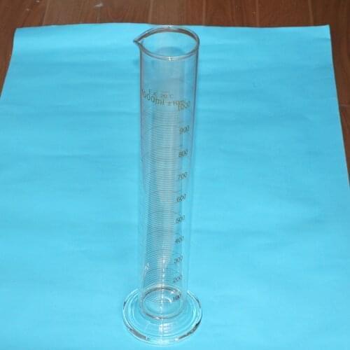 1000ml Lab Glass Graduated Measuring Cylinder With Spout Glassware Scale 10MLTeaching