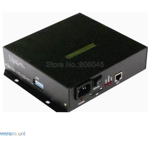 T-100K 8 ports*512Pixel 4096 Pixel Online LED Pixel DMX Controller Programmable for WS2812 WS2811 1809 6803 WS2801 Pixels Stripe