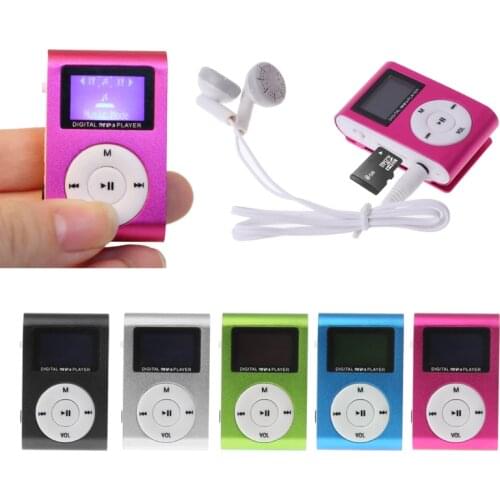 Mini USB Metal Clip MP3 Player LCD Screen Support 32GB Micro SD TF Card Slot Digital mp3 music player