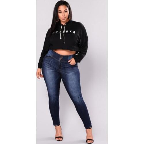 Fashion Women Denim Skinny Trousers High Waist Jeans Skinny Slim-Fit Washed Denim Long Pencil Pants Trousers For Female Blue New