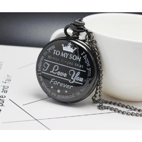 To My Son I Love You, Gifts To Son From Dad Mon Birthday Gifts Your Names Texts Laser Engraved Pocket Watch Gift for watches
