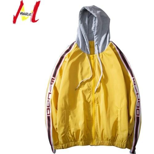MANVALUE Ins Super Popular Mens Spring and Autumn New Young Students Class Uniform Male Hooded Thin Fashion Jackets