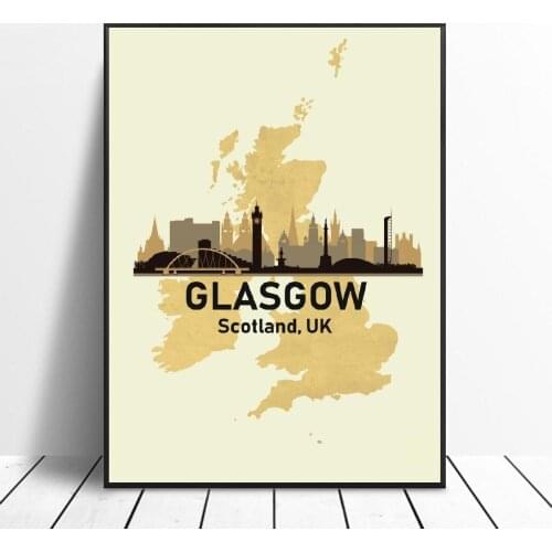 Glasgow UK Canvas Print Wall Art Poster Picture Modern Bedroom Living Room Decoration No Frame