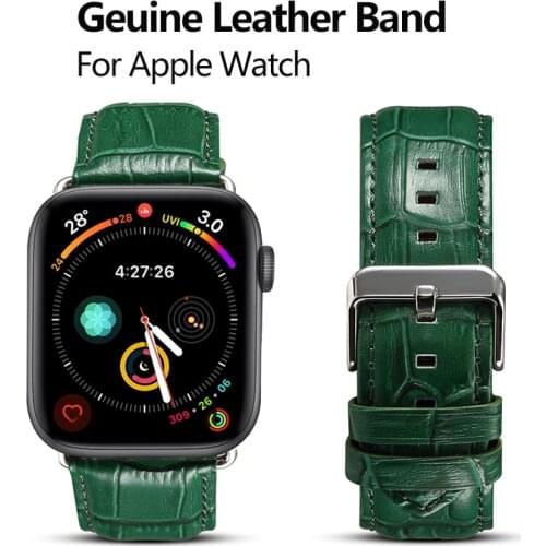 Genuine Leather Watch Band For Apple Watch 44mm 40mm 42mm 38mm Series 6 5 4 3 2 iwatch Band Quality Real Skin Watch Strap
