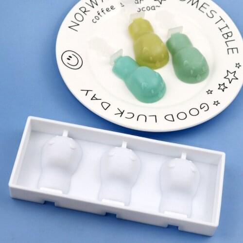 Bear Popsicle Ice Cream Mold Silicone Ice Cream Mold DIY Homemade Ice Mold Freezer Ice Cube Tray Silicone Popsicle Mold with Lid