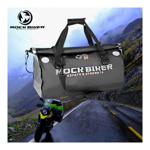Rockbiker Unisex Motorcycle 66L Waterproof Tail Bags Back Seat Bag Kit Travel Bag Scooter Sport Luggage Rear Seat Rider Bag Pack