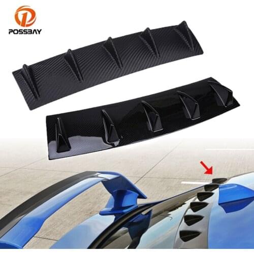 POSSBAY Universal Car Rear Body Bumper Finned Diffuser Back Bumper Spoiler Lip Splitter Auto Tail Fin Shark Decoration Stickers