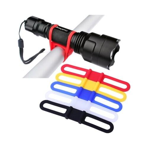 Bike Elastic Silicone Strap Bandage Torch Fastening Band Handset Bicycle Computer Flashlight Mount Holder Bike Light Holder