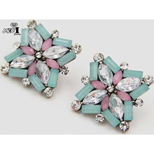 YaYi Jewelry Multi Glass Rhinestone Dangle Crystal Earring Womens Ancient Silver Color Gem Long Tassels Earrings Gift 1282