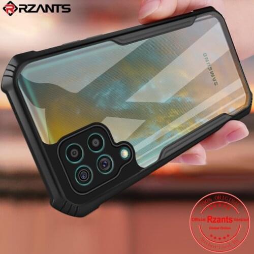 Rzants For Samsung Galaxy M62 F62 M12 Hard Soft Casing Clear Cover Double Anti Drop Protection Armor Hard PC Back Phone Shell