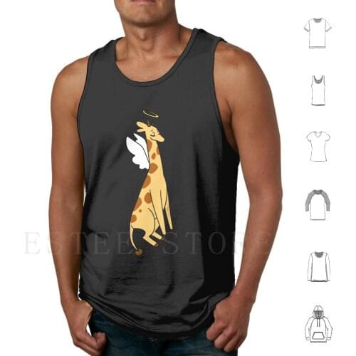 Angel Giraffe Tank Tops Vest Cotton Giraffe Giraffes Animal Animals Zoo Animals Safari Animals Jungle Animals Exotic Animals