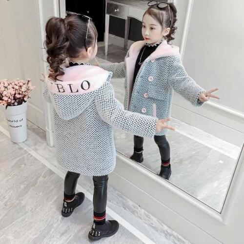 Winter Girls Coat Baby Windbreaker Toddler Jacket Teen Overcoat Girls Jackets Children Outerwear Girls Wool Coat Kids Clothes