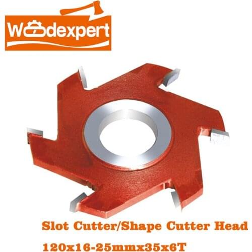 Woodworking Slot Cutter TCT Spindle Shaper Cutter Chrome Steel Head for Woodworking 16mm-25mm Height 120x35mmx6T,1PCS