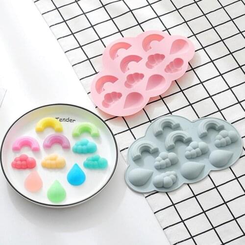 1pc Silicone Fondant Mold Creative Nonstick Cloud Cake Mold Rainbow Chocolate Mold Jelly And Candy Mold Dessert Tools Cake Mold