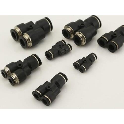 10Pcs/set Pneumatic Fittings T type 3 way variable diameter Push In Straight Reducer Connectors For Air Vacuum Plastic