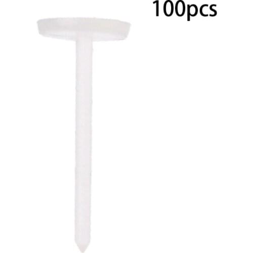100PCS Invisible Clear Plastic 5mm 3mm Flat Blank Pad Earring Nail Pin Ear Post