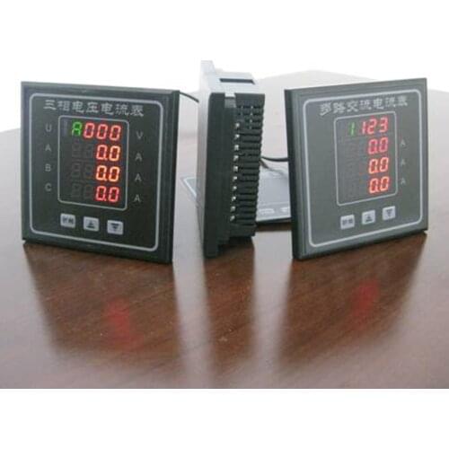 120*120*30mm AC0-450V AC5A digital 3 phase voltage and ampere meter short depth digital multifunction meter