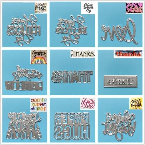 29 Styles) 2021 Holiday Blessing Words Metal Cutting Dies DIY Scrapbooking Paper Album Crafts Mould Punch Embossing Stencils