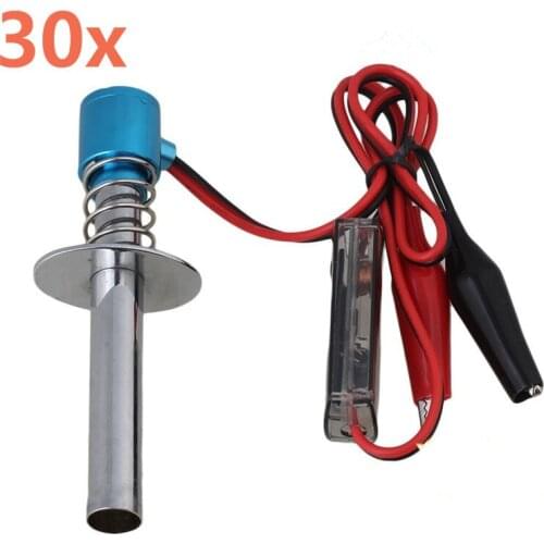 30pcs/lot 6-12V Upgraded Electronic Glow Plug Igniter With Alligator Clip For RC HSP 1/10 Nitro Car Buggy Baja Himoto 80100