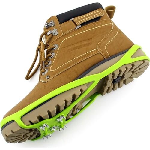 5 Teeth Climbing Crampons for outdoor winter Walk Ice Fishing Snow Shoes Antiskid Shoes Manganese Steel Shoe Covers Shoe Spikes