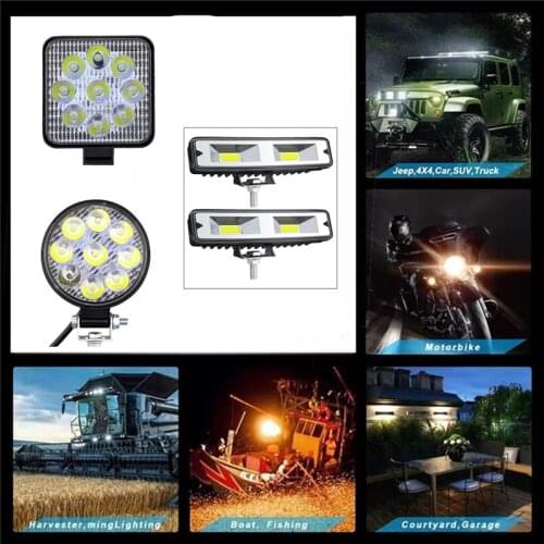 Car LED Working Lamp 48W Outdoor Off-road Offroad Vehicle Tractor Motorcycle Fog Spot Light DC 9-30V Waterproof Universal