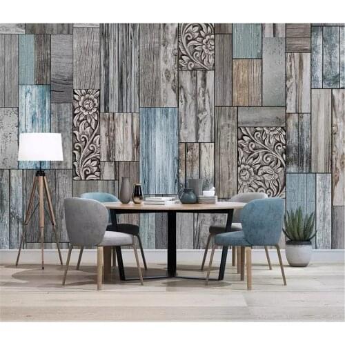 Bacal Textured Wallpaper Nordic Vintage Blue Wood Plank Wall Decor Mural Wallpapers for Bedroom Walls 3D Wall Papers Home Decor