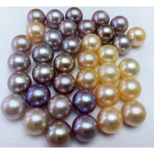 Free shipping 3A perfect natural white /pink /pueple freshwater pearl 3mm-10mm Half Hole /no hole round shape Loose Pearl