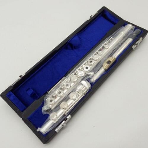 De Xin Flute 500 Series Silver Plated Flute Gold Plated Lip Plate Flutes 514 517 574 577 584 587 597 B Leg Open Close Holes 17