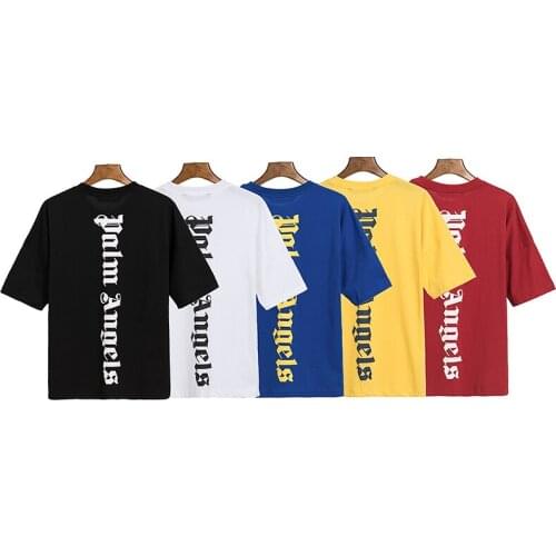 Palm Angels letter printing couple street hip-hop popular simple wild men and women short-sleeved T-shirt 24952