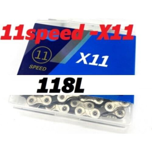 11 Speed X11 MTB Mountain Bike Road Bicycle Chain 11/22/33 Speed Chain 118L With Links Silver Black
