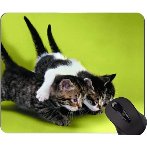 Mouse Pad with Stitched Edge,Pet animal daffodil cat flower Home Office Computer Accessories Mousepads