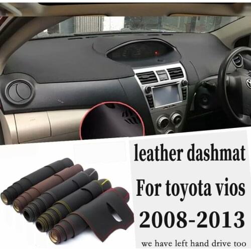 For Toyota vios 2008 2009 2010 2011 2012 2013 Leather Dashmat Dashboard Cover Pad Dash Mat Carpet Car Styling Accessories custom